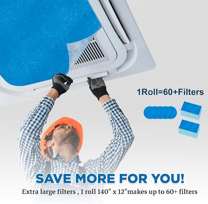 Air Vent Filters Roll, MERV 8 Triple Vent Filter Kit