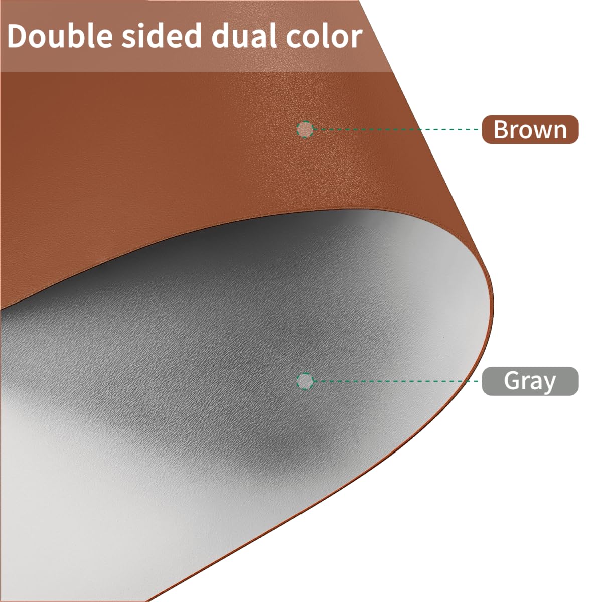 Zinkooat Faux Leather Table Cover,1.8mm Thick,36x72 Inch Table Protector,Table Protector for Dining Room Table,Dining Table Cover,Table Cover Protector,Table Pad,(Brown+Gray,36x72)