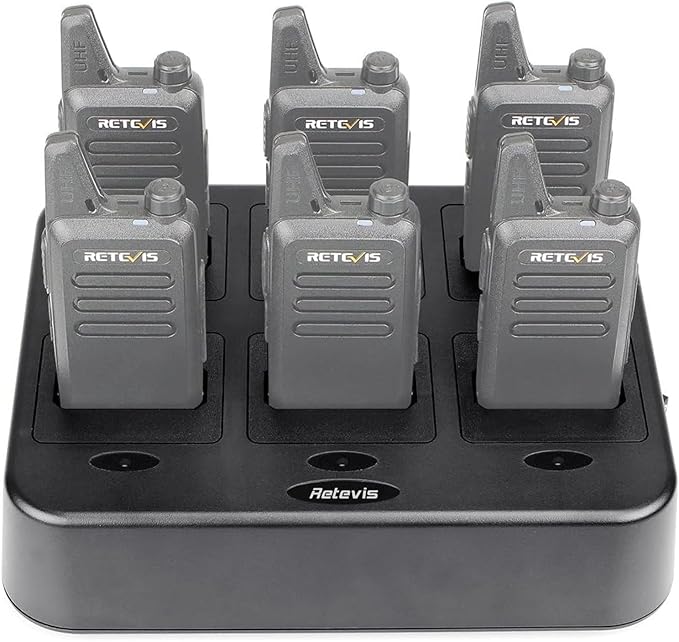 Retevis RT22 Walkie Talkie Charger, Six-Way Charger, Multi Unit Charging Station, Compatible with Retevis RT22 RT22S RB19 RB19P RB39 RB39P Walkie Talkie (1 Pack)