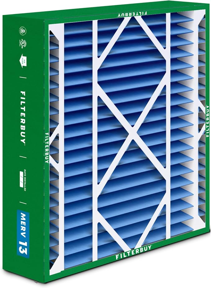 Filterbuy 20x21x5 Air Filter MERV 13 Optimal Smoke & Allergy Defense,