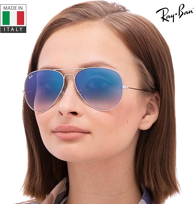 Ray-Ban RB3025 AVIATOR GRADIENT Pilot Shaped Sunglasses for Men & Women with Official RAYBAN Eyewear Kit