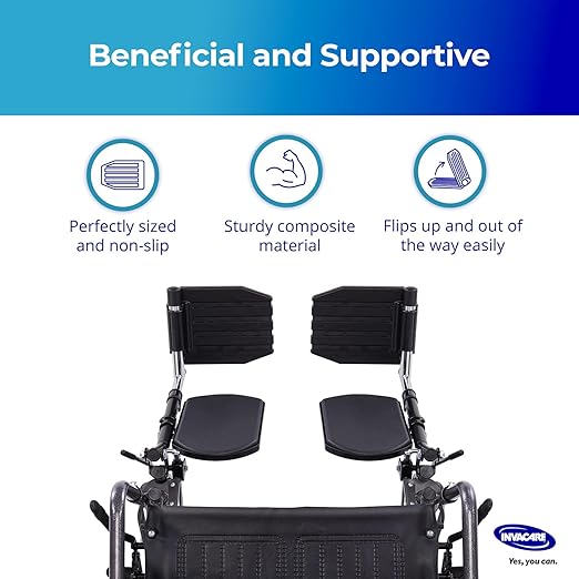 Invacare Wheelchair Elevating Legrest with Calf Support, Footrest with Swing Away Function, Adjustable Length, Tool-Free Installation, Compatible with Most US Wheelchairs