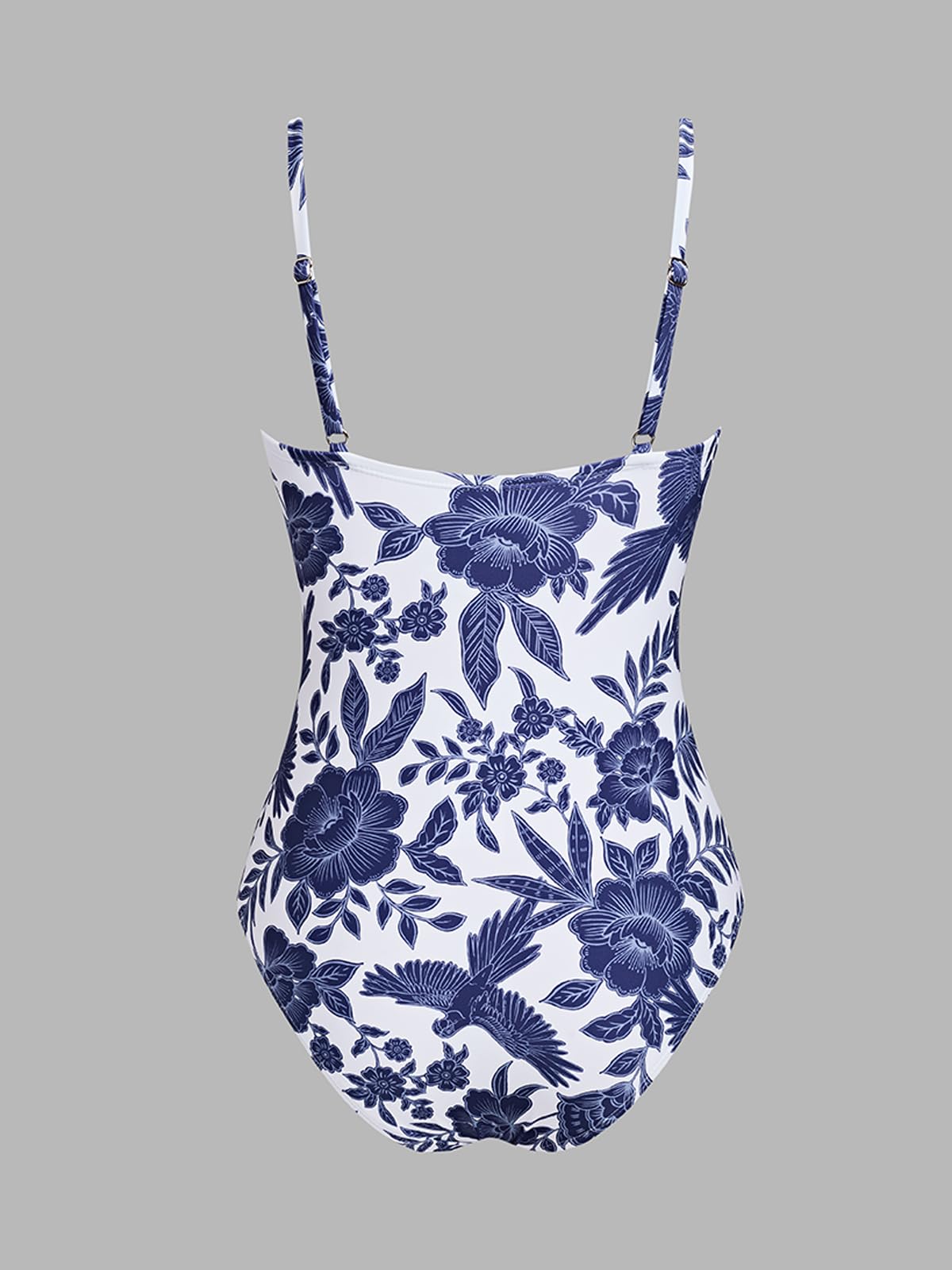 CUPSHE Women's One Piece Swimsuit Tummy Control V Neck Ruched Adjustable Straps, M