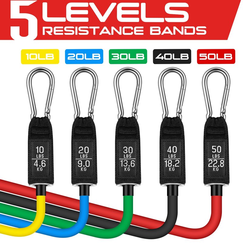 RENRANRING Resistance Bands for Working Out, 150LBS Exercise Bands, Workout Bands, Resistance Bands Set with Handles for Men Women, Legs Ankle Straps