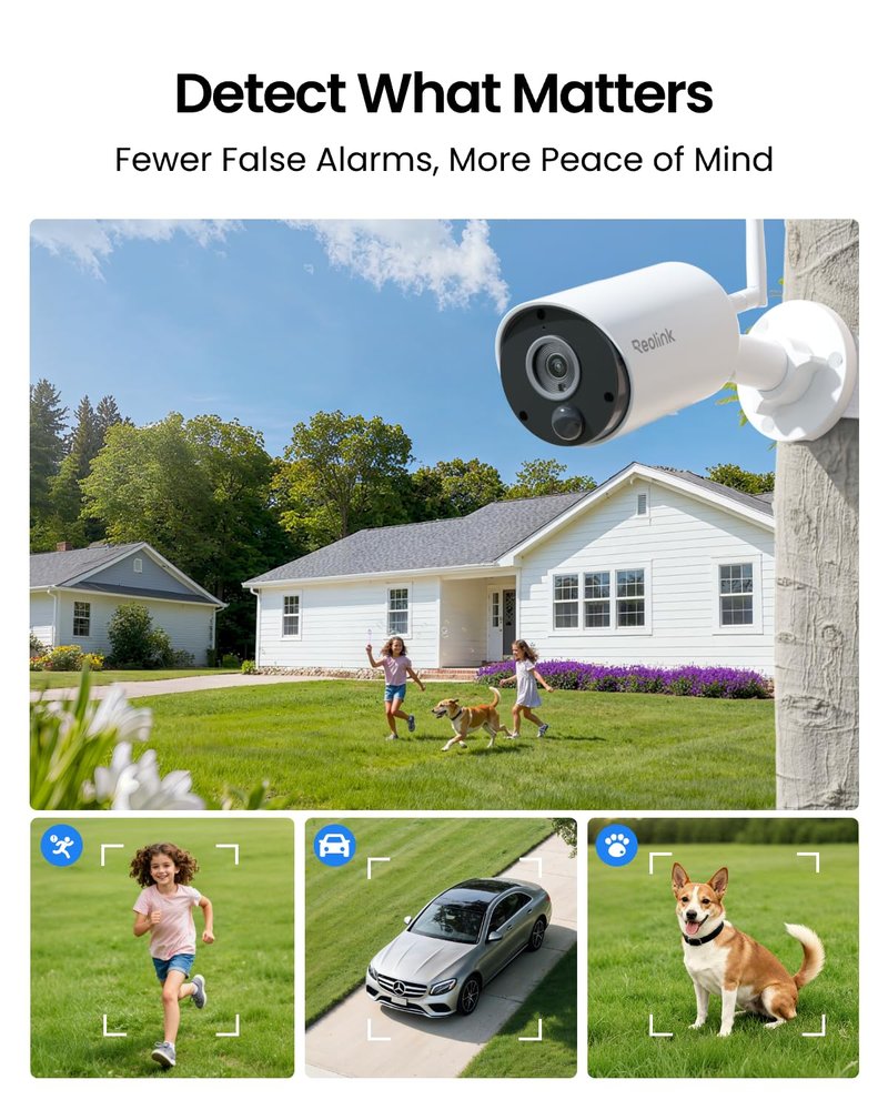 REOLINK Argus Eco+Solar Panel 2K 5MP Solar Security Camera Outdoor for Home Surveilance, Night Vision, Human/Car Smart Detection, 2.4G WiFi, No Subscription, Home Hub Compatible, Local Storage