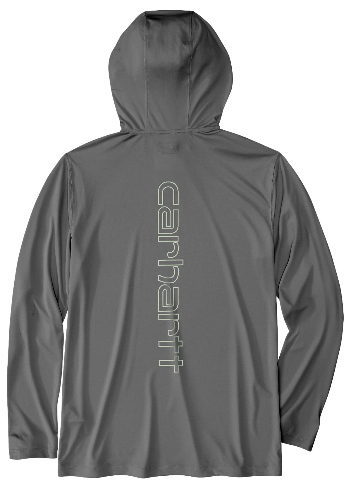 Carhartt Men's Force Sun Defender™ Lightweight Long-Sleeve Hooded Logo Graphic T-Shirt, Steel, Medium