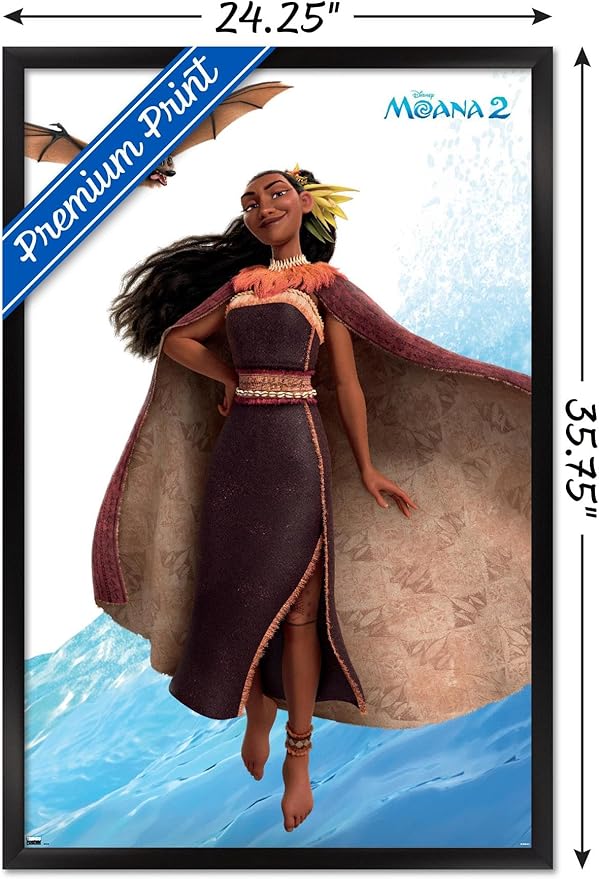 Trends International Disney Moana 2 - Matangi Wall Poster, 34L x 22.4W, Black Framed Version