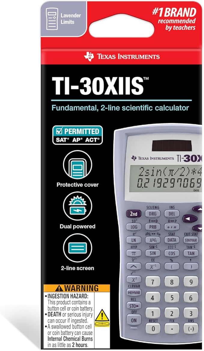 TI-30XIIS Scientific Calculator, Lavender Limits
