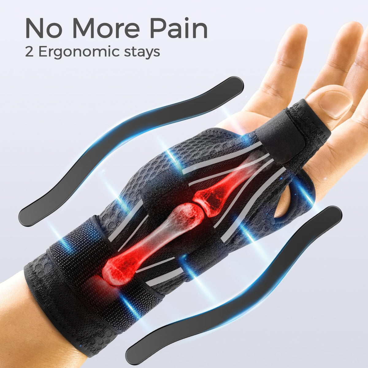 FREETOO Trigger Finger Splint for Thumb, Thumb Brace Right Hand Left Hand for Arthritis Pain and Support, Thumb Spica Splint for Trigger Thumb Tendonitis, Sprain. Fits Palm from 6.2‘’-7.5‘’ XS White