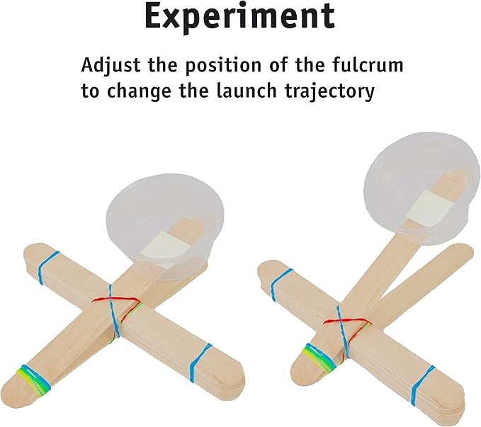 Catapults Kit – Supplies to Build 30 Mini Toy Catapults - Complete Bulk STEM Project Kit for Kids and Classrooms, Ages 8 and up