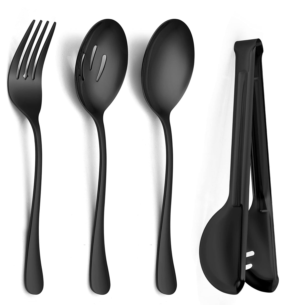 E-far Large Serving Utensils Set of 8, Buffet Serving Spoons Forks Tongs