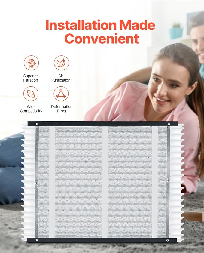 VEVOR 20x25x4 Furnace Air Filter, MERV 11 Pleated HVAC AC Replacement,