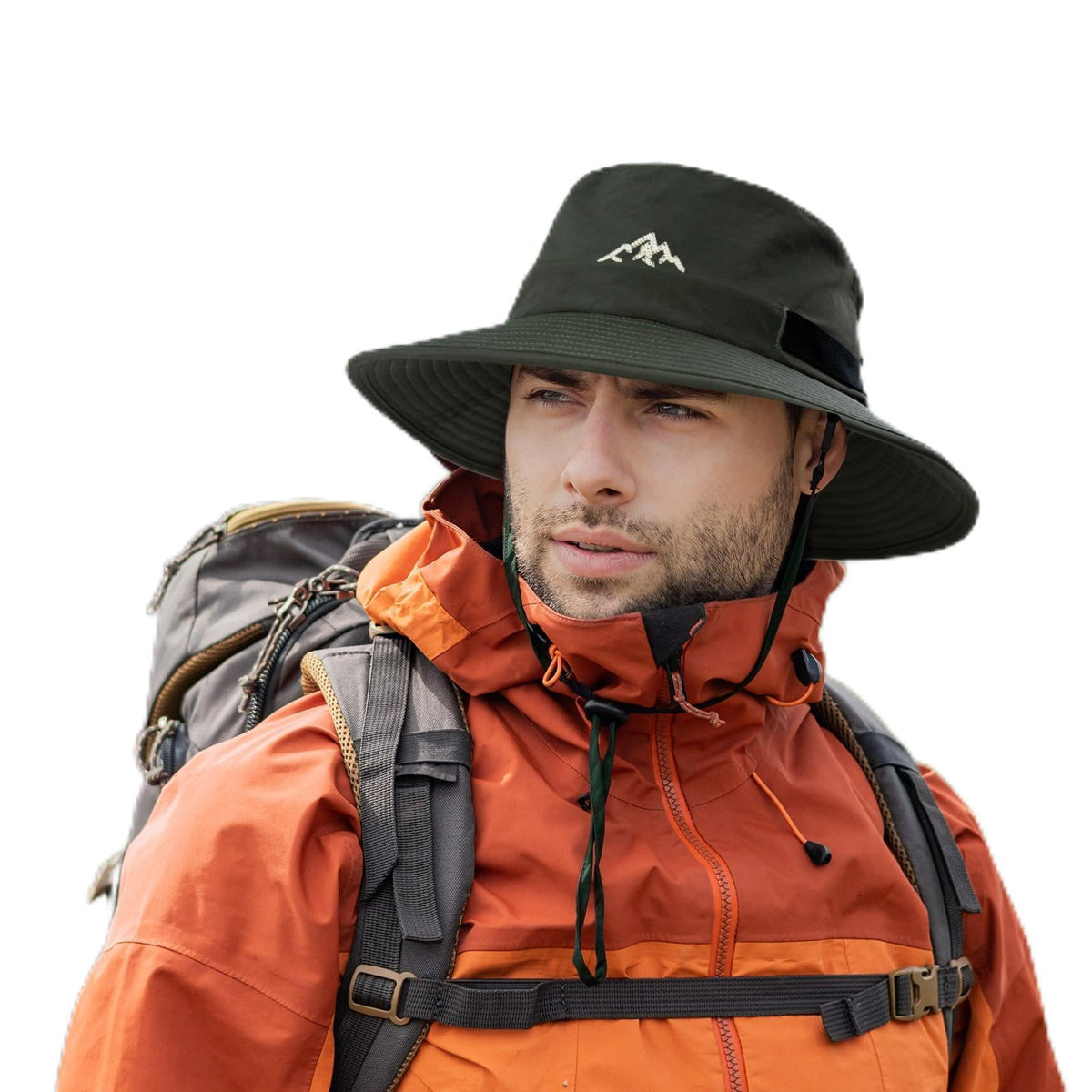 TOP-EX Waterproof Mens Bucket Sun Bucket Hat, Boonie Hiking Fishing Beach Safari Hats for Summer Rain Cap Shade Outdoor - UV Protection SPF Wide Brim Sunhat, Green XL/XXL