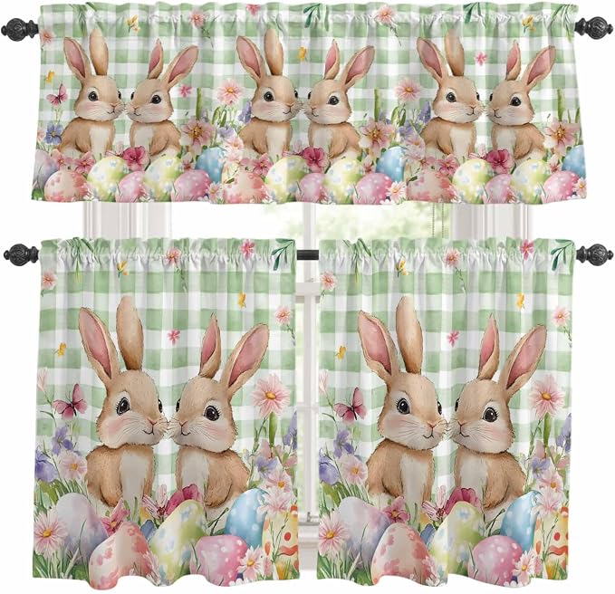 Easter Kitchen Curtains Set 3 Piece