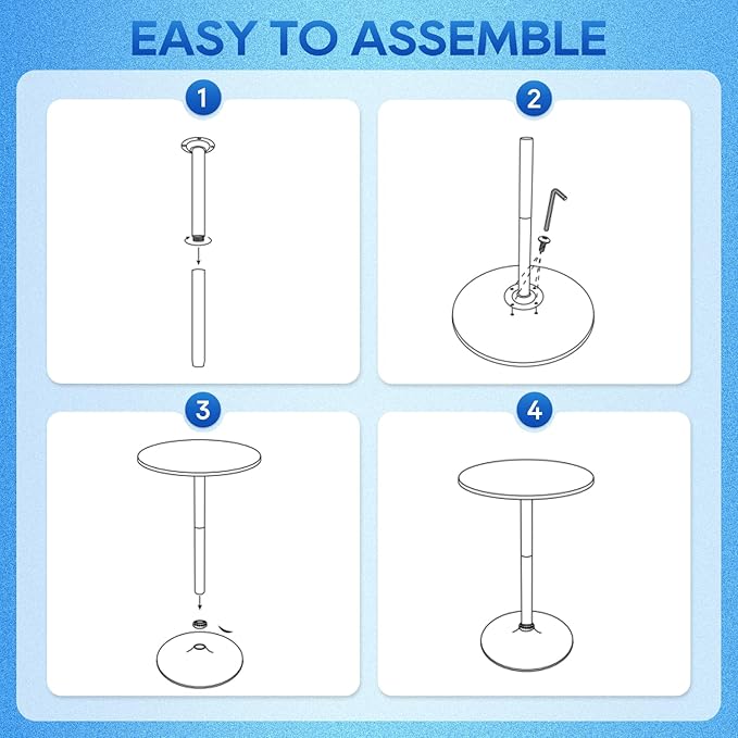 FDW Bistro Pub Table 2 Pack 40 Inch Height Cocktail Table Round Bistro Bar Table for Home and Kitchen Dining