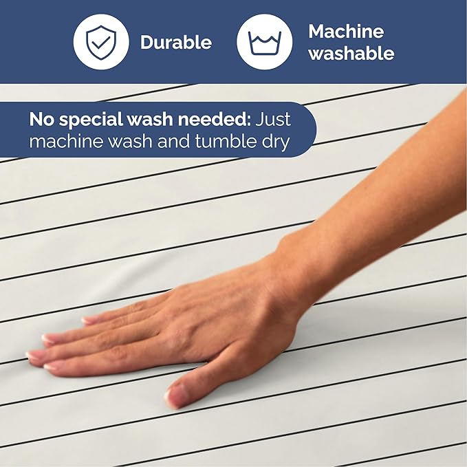 Striped Sheets - Beige & White Striped Sheets - 1 Flat & 1 Fitted & 2 Pillowcases w/ Deep Pockets – Wrinkle & Fade Free - Soft, Breathable and Cooling – Luxury Pinstripe Bedding - Full Size Bed Set