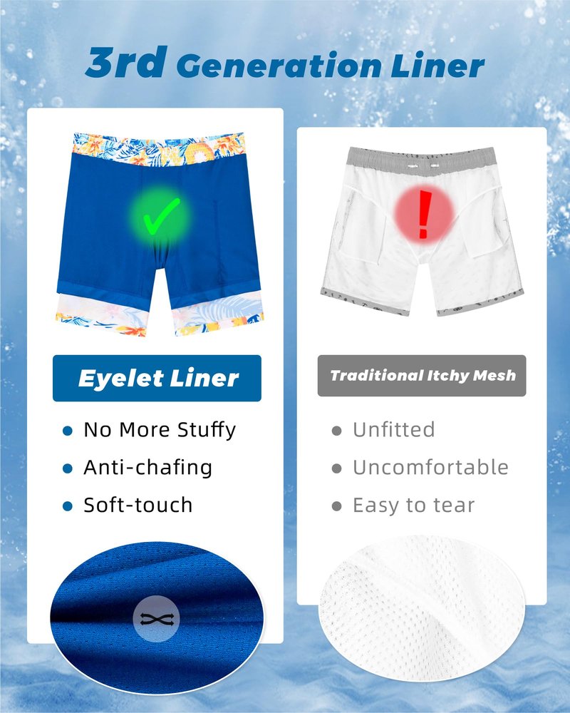 SURF CUZ Mens Swim Trunks with Compression Liner Quick Dry Swim Shorts 7" Swimming Trunks Stretch Zipper Pockets,Fresh Fruit,XXL