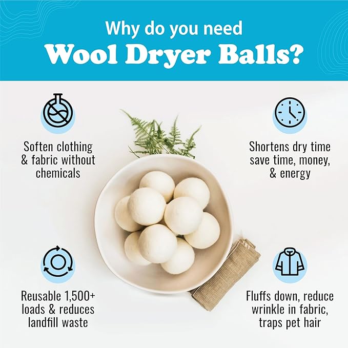 Smart Sheep 3-Pack Wool Dryer Balls - XL Premium Natural Fabric Softener - Award-Winning - Replaces Dryer Sheets - Laundry Balls (Gray Smiling Sheep)
