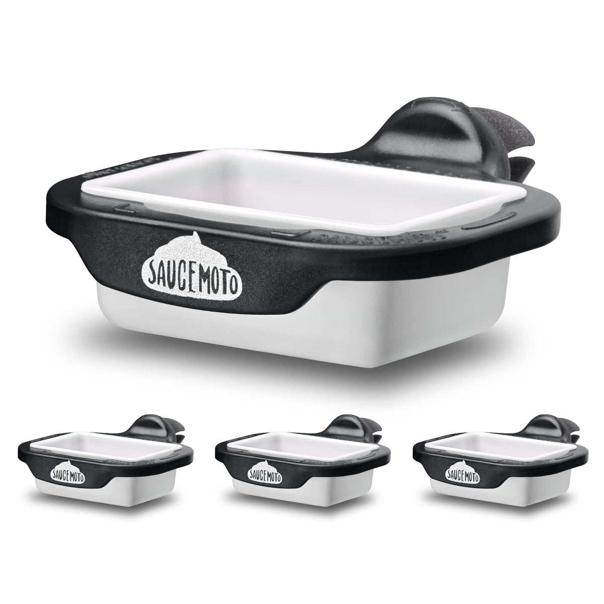 Saucemoto Dip Clip | An in-car sauce holder for ketchup and dipping sauces. As seen on Shark Tank (2 Pack, Black)