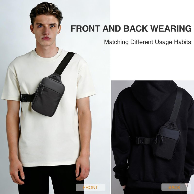 higouta Mini Sling Bag for Men Women, Small Crossbody Casual Utility Chest Phone Bag for Travel Workout