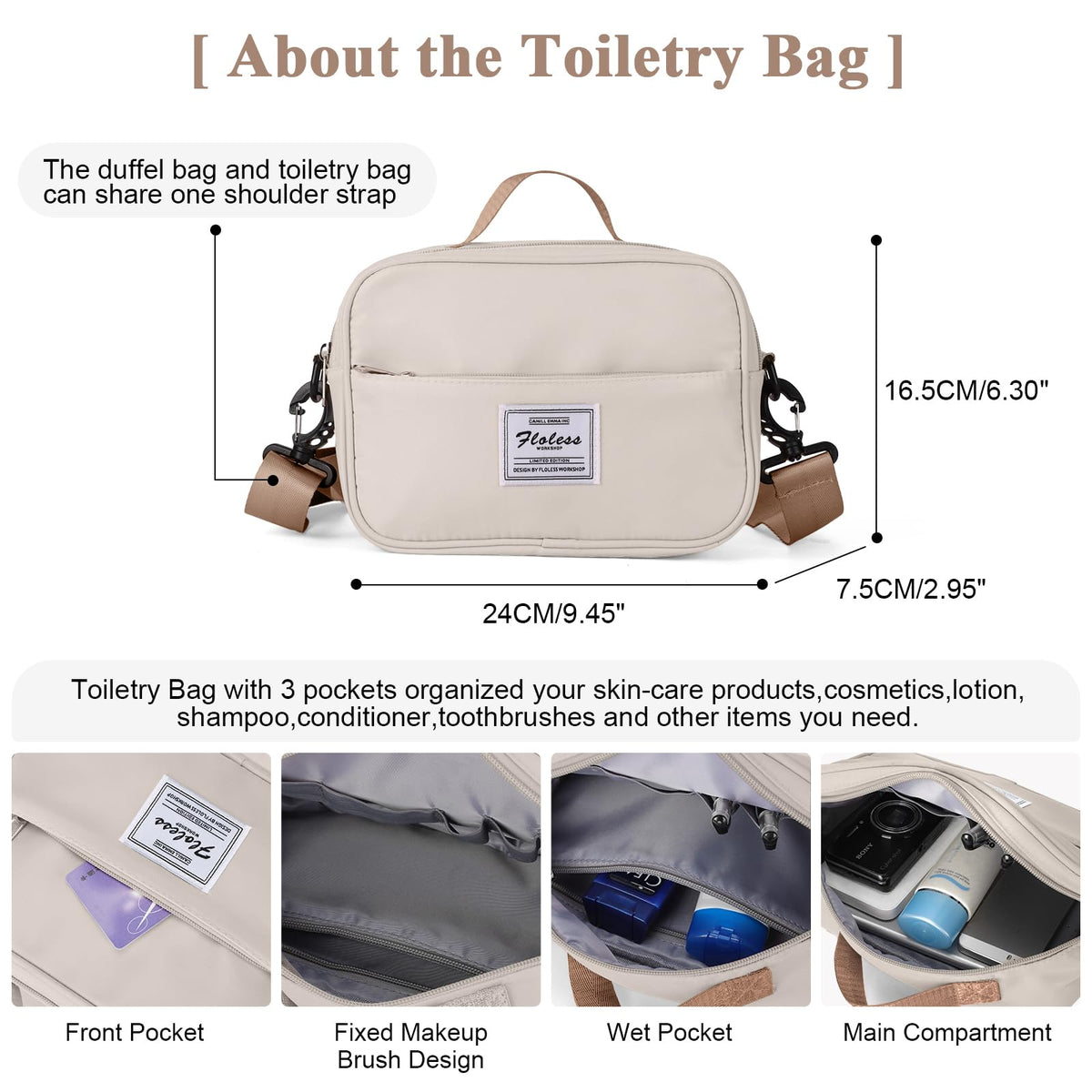 Travel Duffel Bag with Shoes Compartment,Weekender Bags for Women Travel