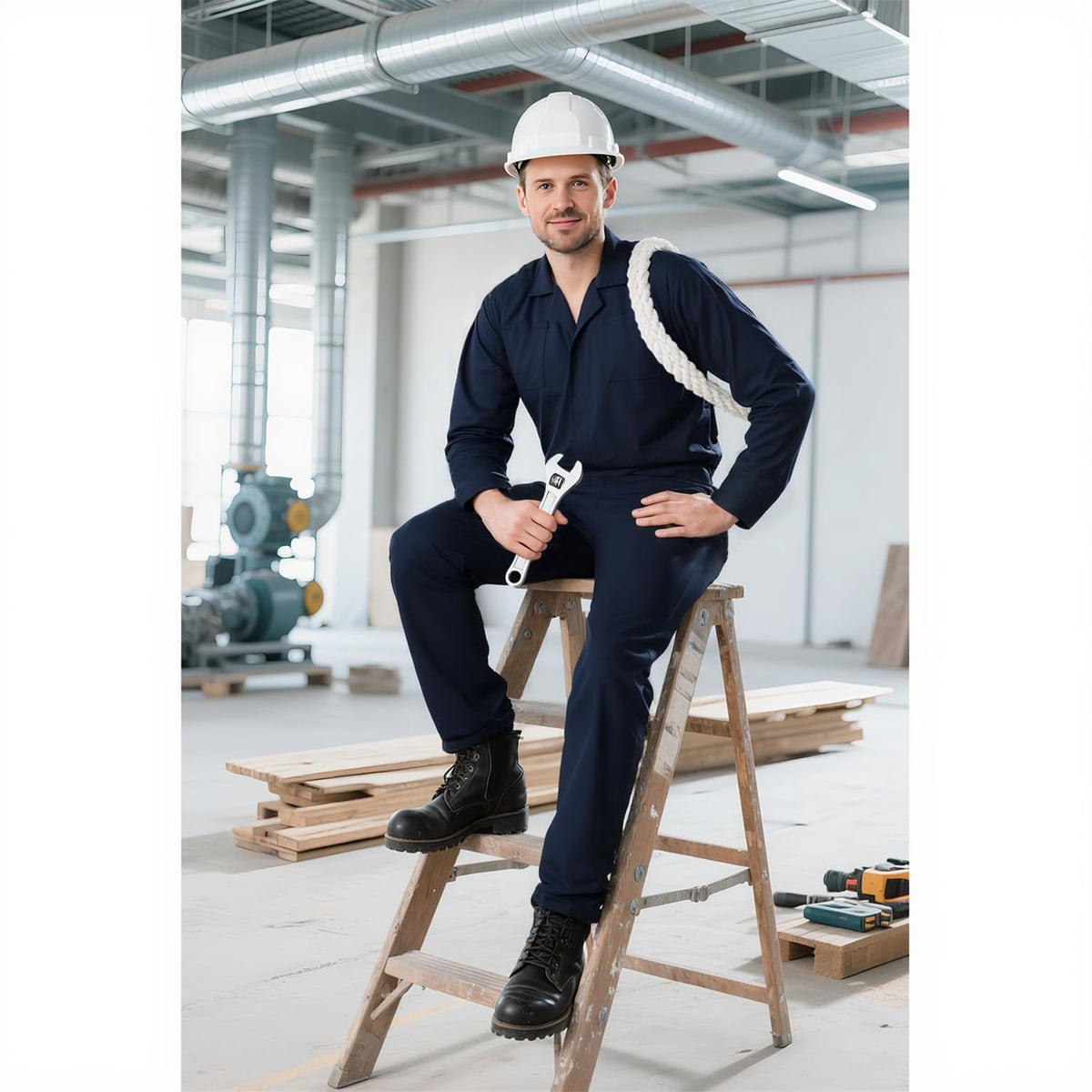 JPXH Blue Adult Jumpsuit Coveralls Halloween Navy Costume for Men