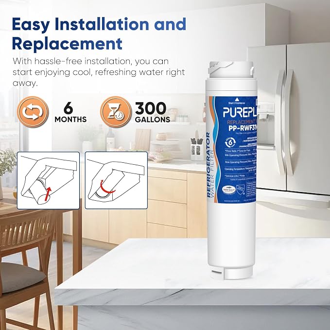 PUREPLUS 9000194412 NSF 53&42 Certified Refrigerator Water Filter Replacement