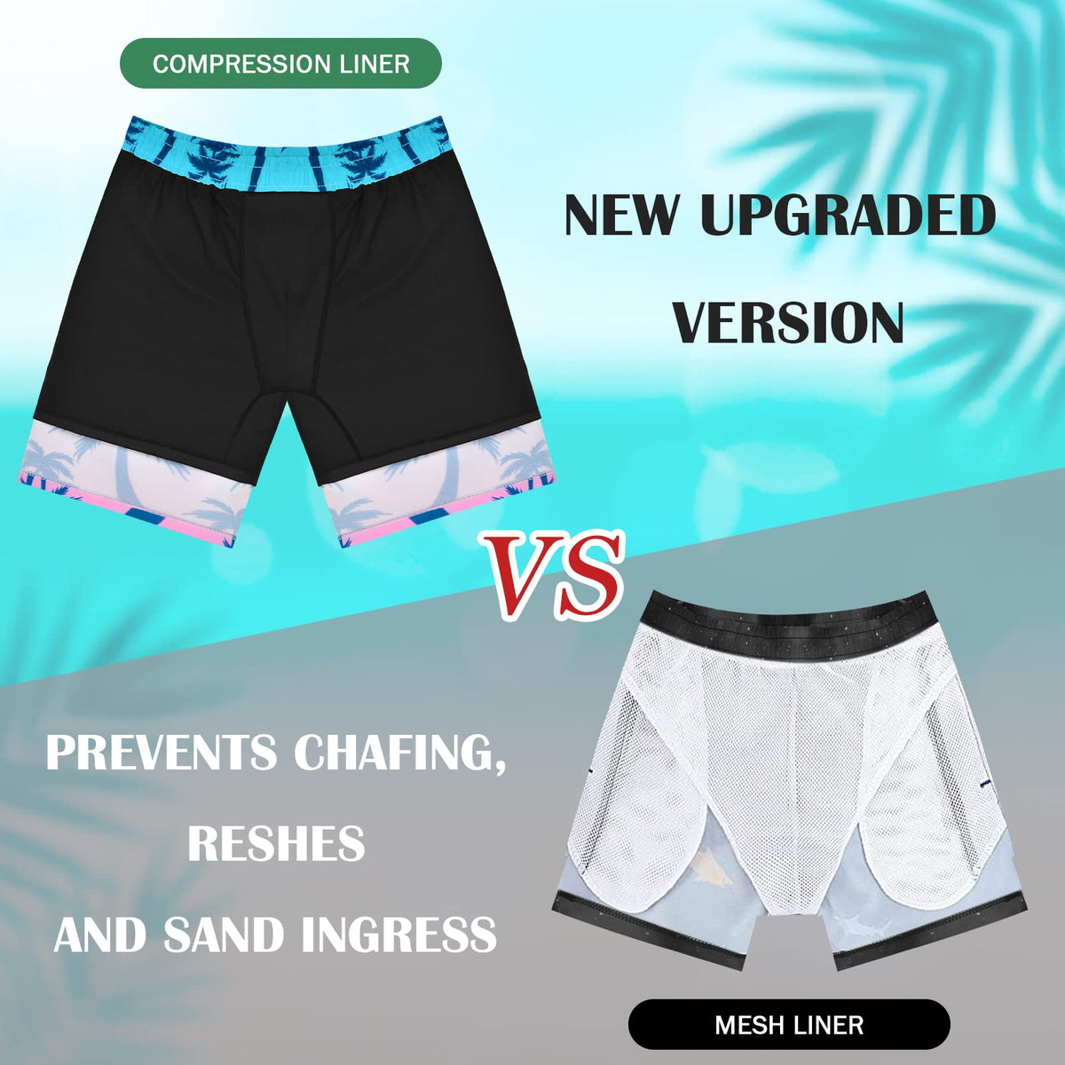 OlyPegic Boys Swim Trunks Size 10-12, Boy Swim Shorts Boy Bathing Suit Swimsuit Kids Swimwear Board Shorts with Boxer Brief Liner Compression Toddler Beach Running Swim Trunks (Coconut Tree)