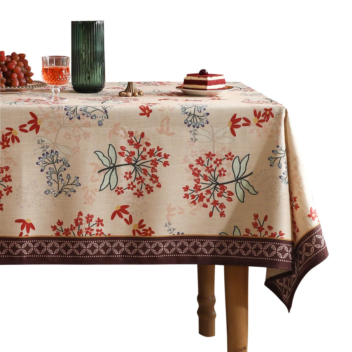 patdrea Vintage French Linen Tablecloth,Square,67"x67"-Kulom A