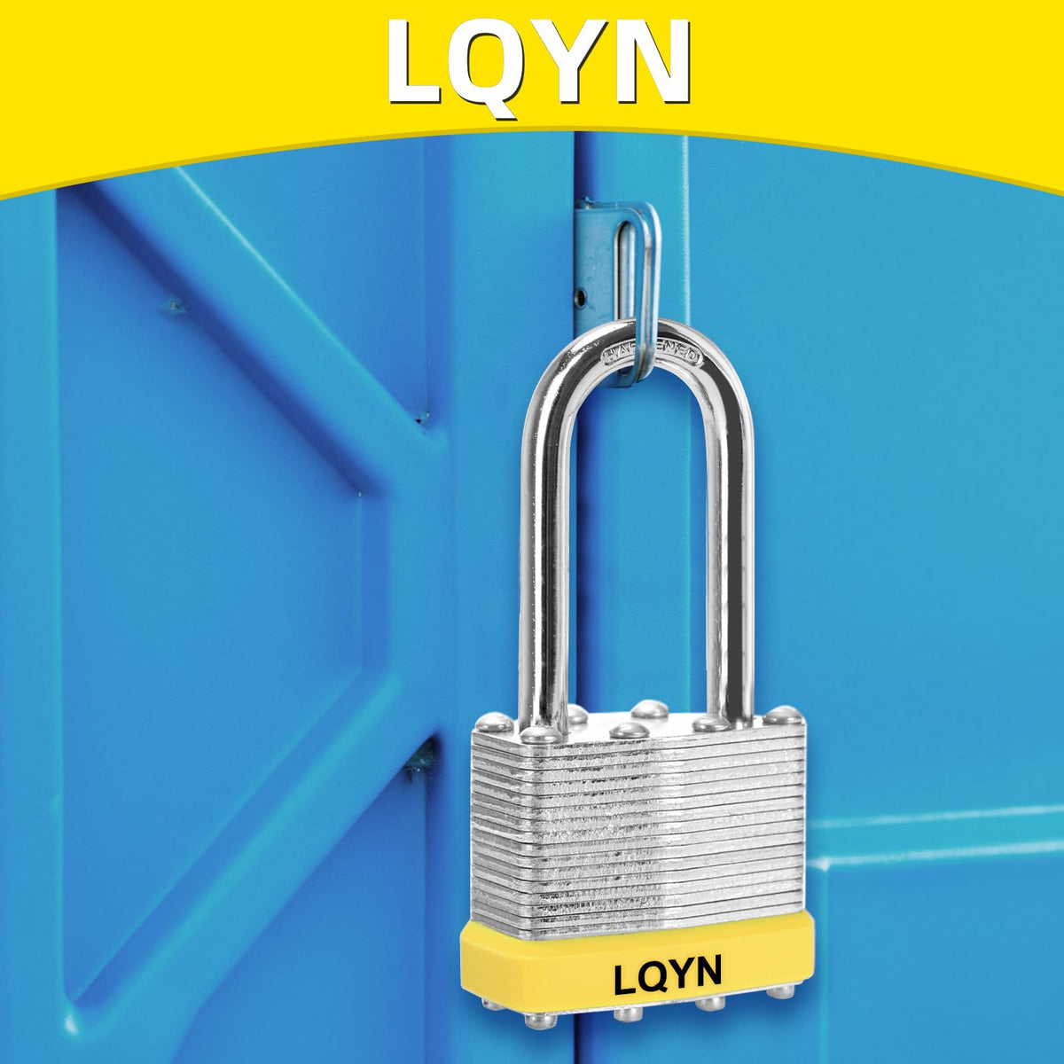 Padlocks with Same Key, LQYN 24 Pcs Laminated Keyed Padlock (1-9/16", 40mm), Keyed Alike Locks, Long Shackle, for Storage Locker, Hasp Latch, Toolbox, Sheds
