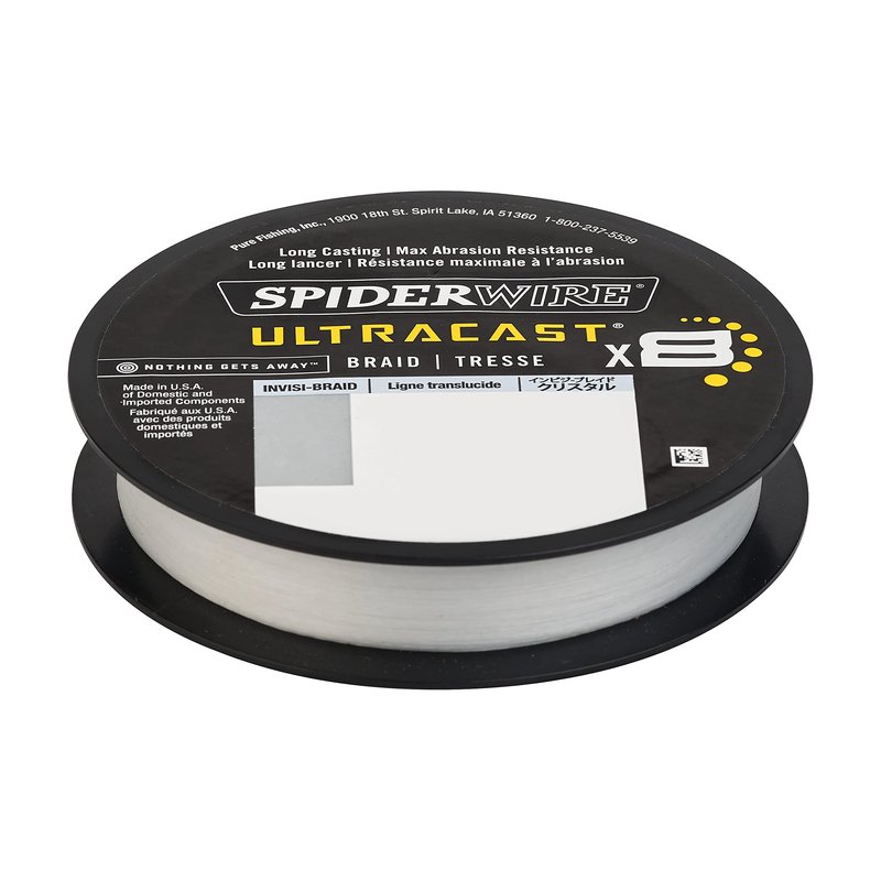 SpiderWire Ultracast Braid Vanish Fluorocarbon Dual Spool, 10lb Translucent Braid with 20lb Clear Fluoro Leader, 164yd | 150m