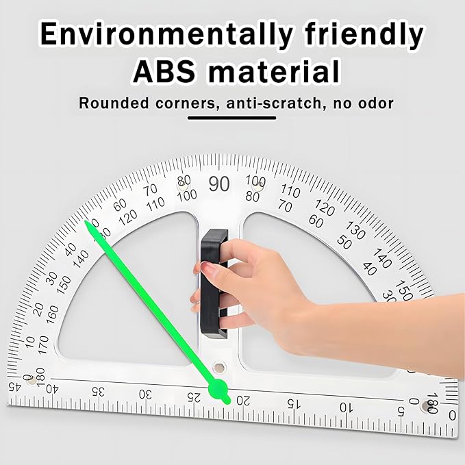 Magnetic Teaching Ruler Set with Multi-Functional Geometry Tools Durable ABS Plastic for Whiteboard Classroom Projects Student Teacher Math Supplies (Clear 4pcs)