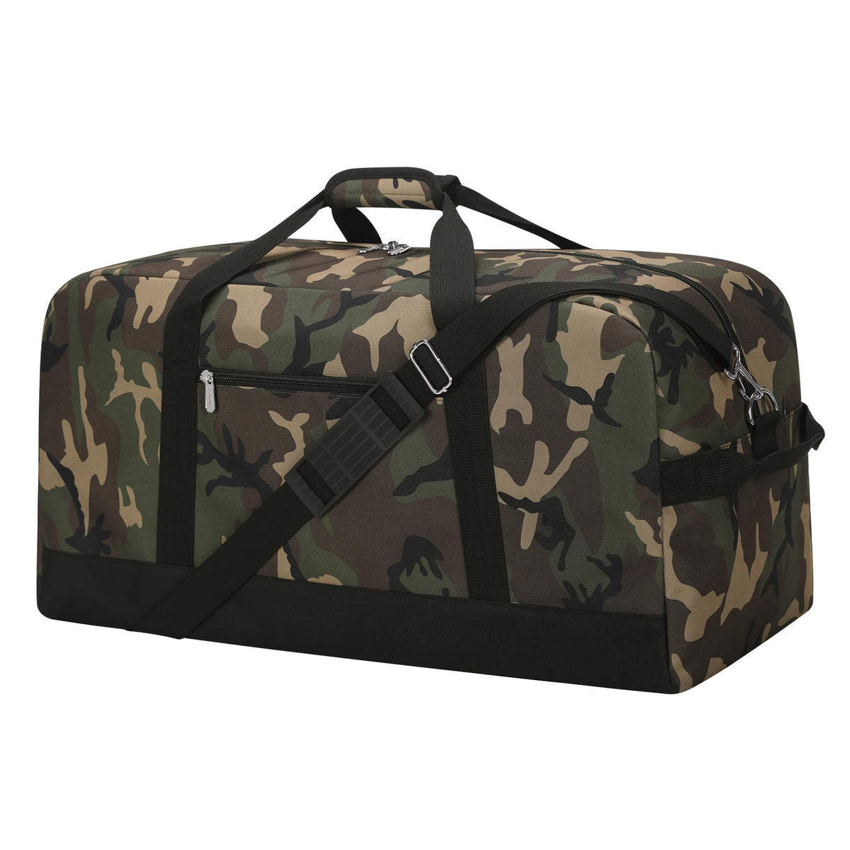 YoKelly 55L Large Duffle Bag for Men Travel - 25 inch Sports Duffel Bag with Hard Bottom - Camo