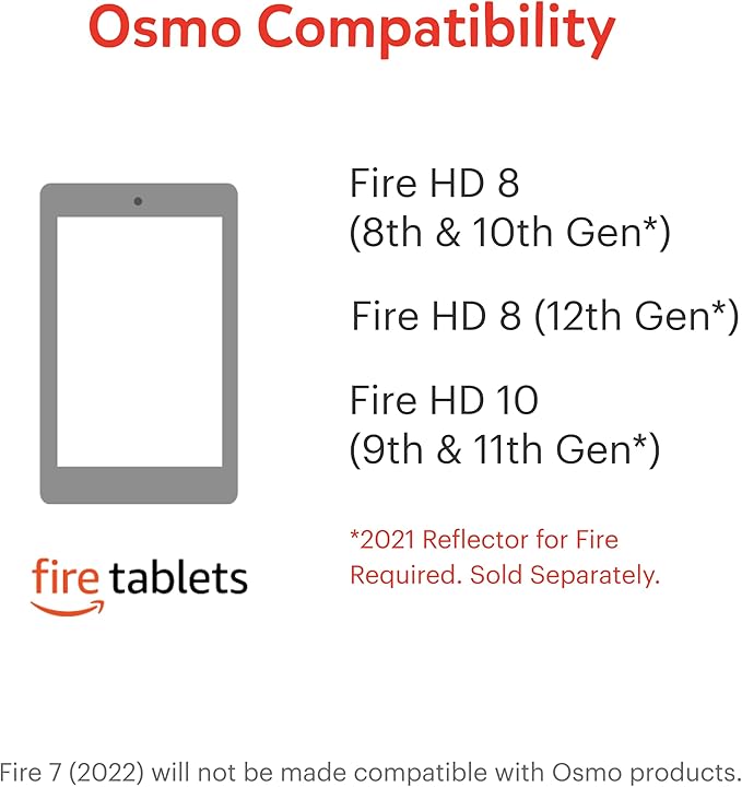 Osmo-Little Genius Starter Kit for Fire Tablet-4 Educational Learning Games-Preschool Ages 3-5-Phonics,Problem Solving & Creativity-STEM Toy Gifts,Kids(Osmo Fire Tablet Base Included)