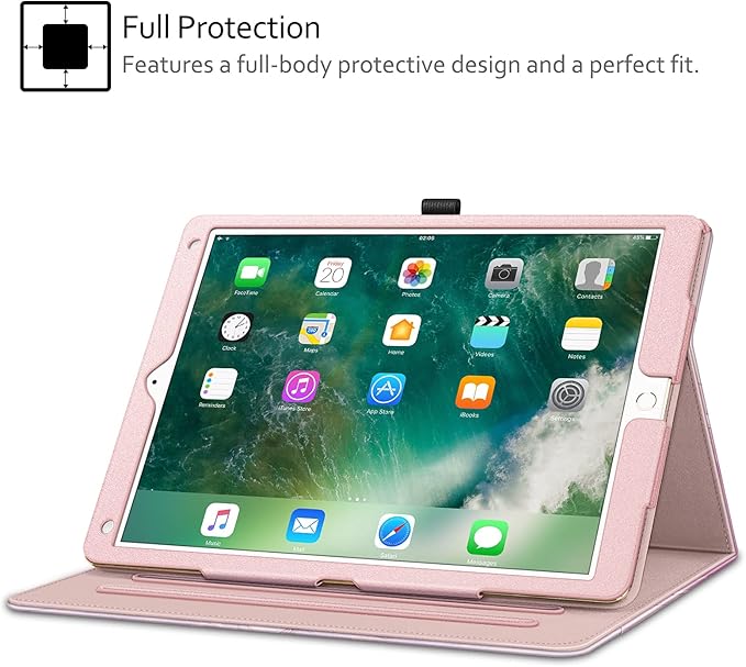 Fintie Multi-Angle Case, 2017/2015 iPad Pro 12.9 inch (Old Model) 1st & 2nd Gen Case - [Corner Protection] Folio Stand Cover with Pencil Holder & Pocket, Auto Wake/Sleep, Dreamy Marble