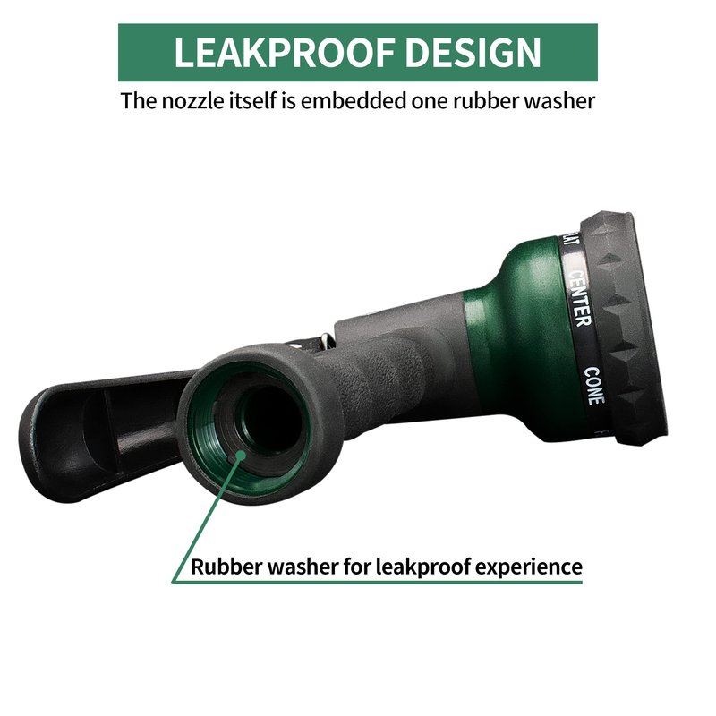 AUTOMAN-Garden-Hose-Nozzle, ABS Water Spray Nozzle with 7 Adjustable Watering Patterns, Slip Resistant for Watering Plants, Lawn& Garden, Washing Cars, Cleaning, Showering Pets & Outdoor Fun.