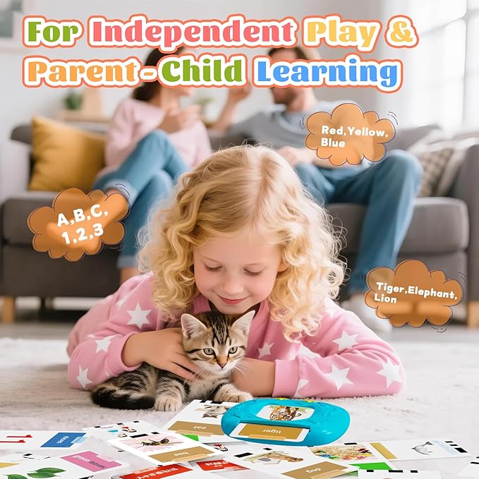HOMESTEC Toddler Talking Flash Cards with 216 Double Sided Cards for Speech Therapy Learning for Ages 3 to 6 Featuring 24 Themes Short Sentences Real Sounds and Stories Easter Basket Stuffer for Kids