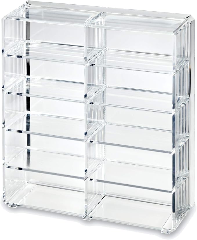 byAlegory Acrylic (Bronzer, Highlighter, Powder, Blush) Compact Organizer Designed For Larger Compacts | 10 Space Cosmetic Storage (CLEAR)