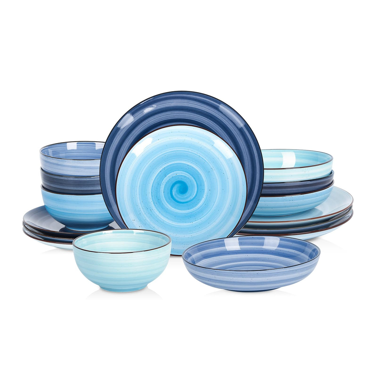 Selamica Ceramic Dinnerware Sets for 4, 16 Pieces Plates and Bowls Sets, Dishes set for 4-Chip and Scratch Resistant, Dishwasher&Microwave Safe, Assorted Colors