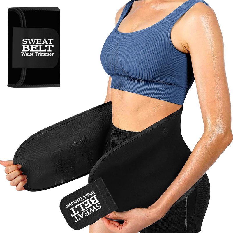 ZPP Waist Trainer for Women and Men, Neoprene Sweat Band Waist Trimmer Belt Stomach Wrap for Workout Black/White