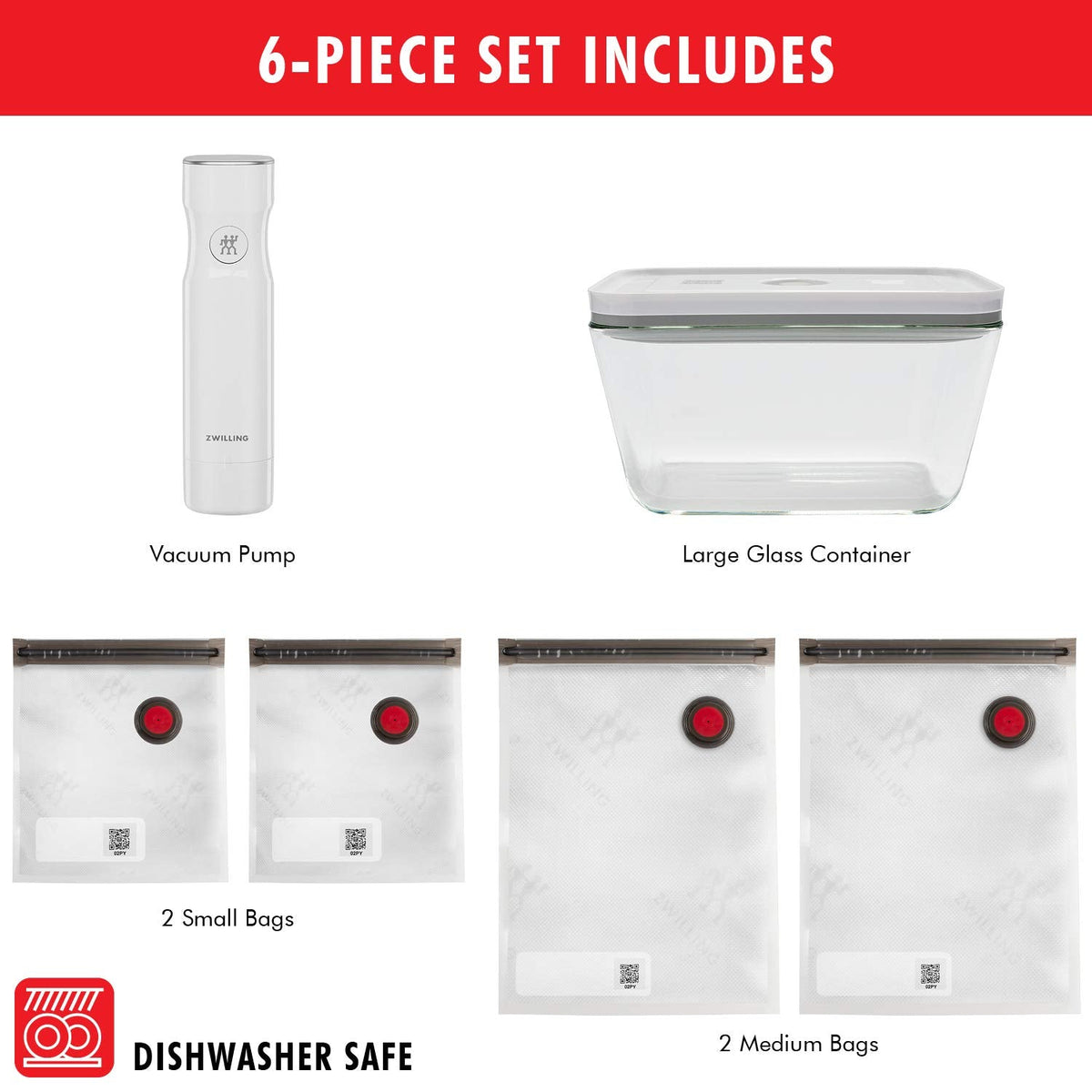 Zwilling Fresh & Save Vacuum Sealer Marchine Starter Set, 6pc
