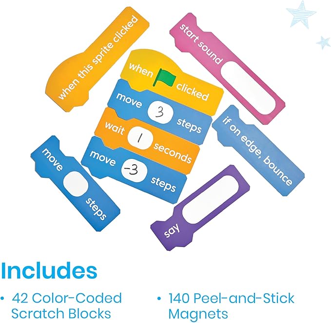 hand2mind Scratch Block-Based Coding Magnetic Demonstration Set, Learn to Code STEM Activities, Computer Science and Programming for Kids, Coding for Kids 8-12, STEM Classroom Science Teacher Supplies