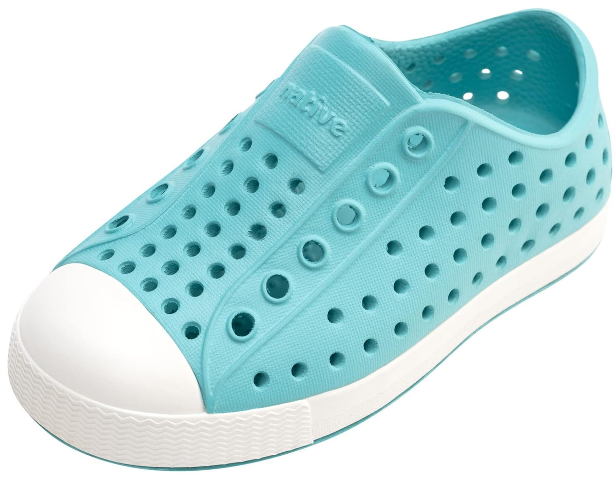 Native Shoes Unisex-Kids Jefferson Sneakers, Pool Blue/Shell White, 6 Toddler