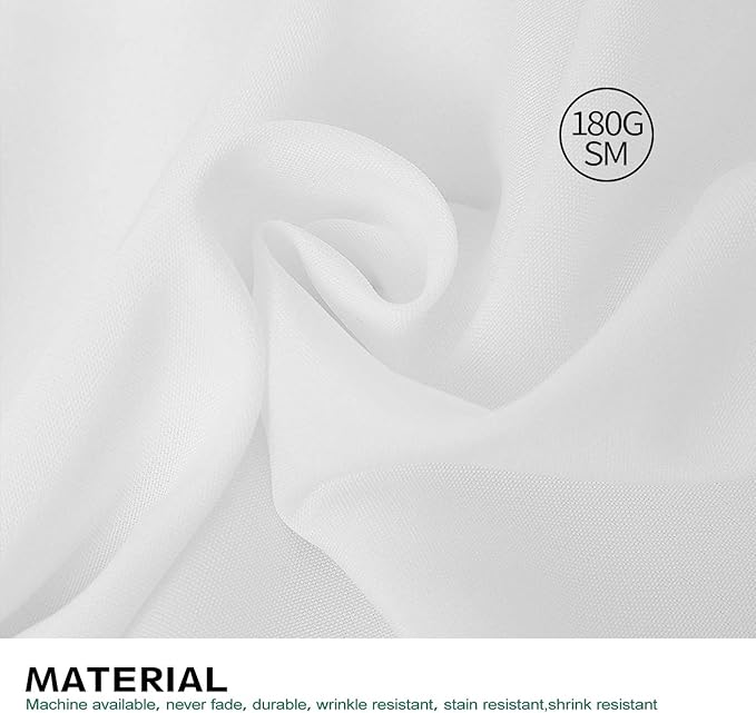 Surmente White Rectangle Tablecloth 90 x 132-inch Rectangular Polyester Table Cloth for Weddings, Banquets, or Restaurants