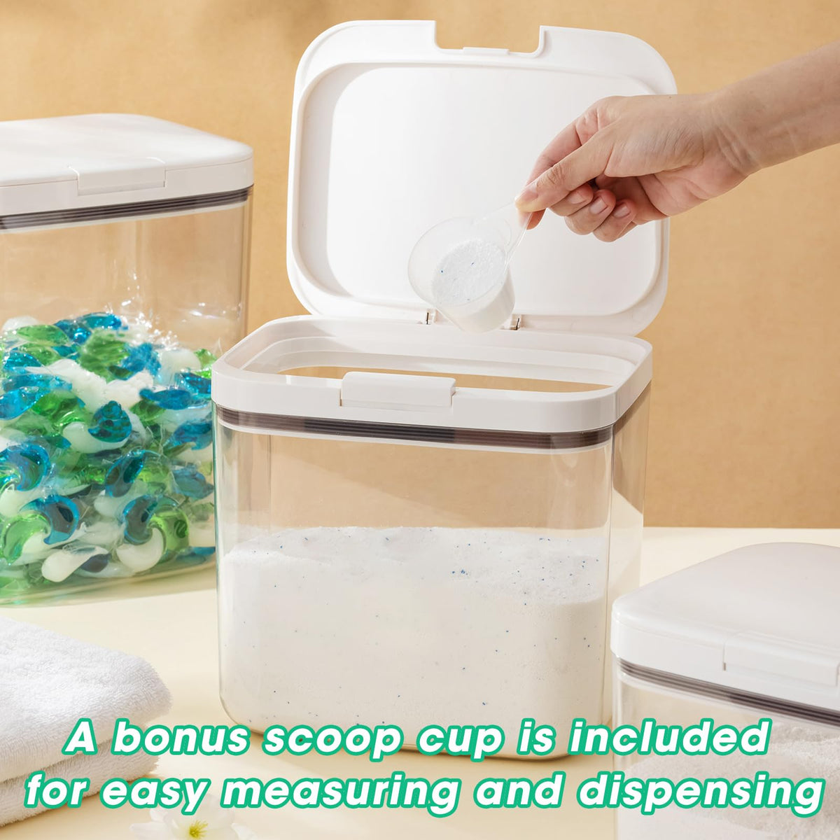 TBMAXS Airtight Rice Container 20 Lbs, Clear PET Plastic Food Storage Container Bin For Flour Sugar, Dry Food Holder with Easy Locking Lid for Kitchen Pantry Organization and Storage