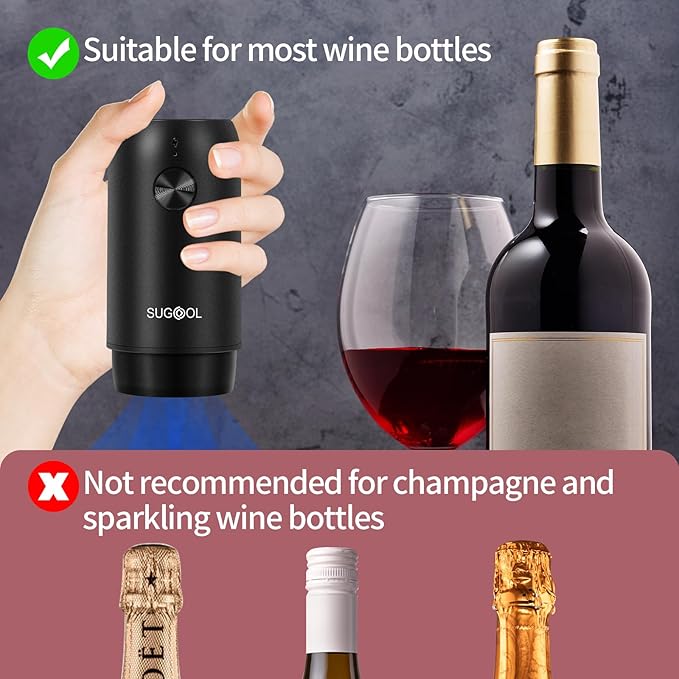 Wine Saver & Wine Vacuum Pump with 4 Reusable Wine Bottle Stoppers