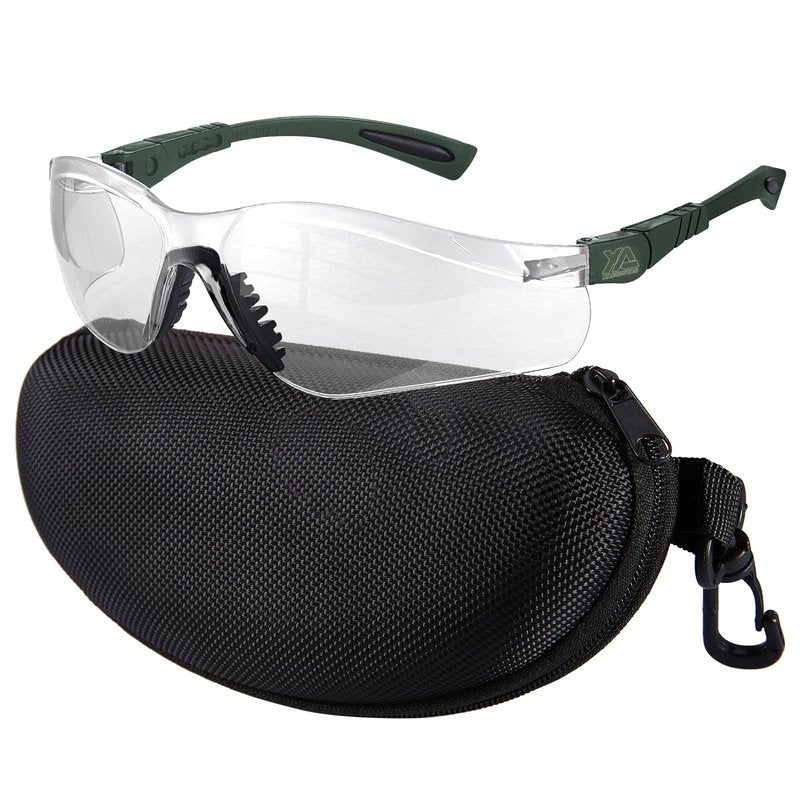 xaegistac Shooting Glasses Anti-fog Shooting Range Eye Protection, Adjustable Safety Glasses with Zipper Hard Case (black frame yellow lens)