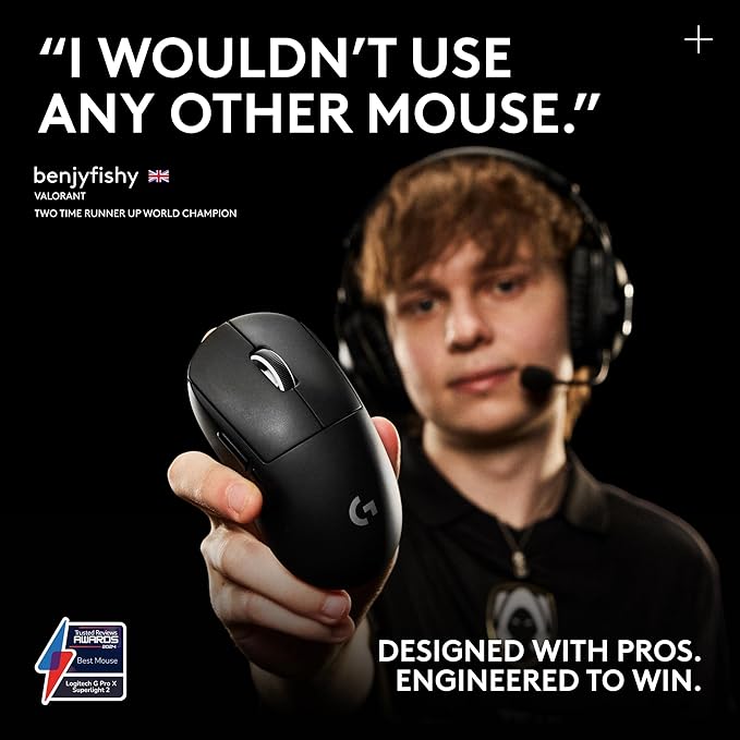 Logitech G PRO X Superlight 2 SE Wireless Gaming Mouse, 60 g pro-Grade Mouse with 5 programmable Buttons, 44K DPI Sensor, 888+ IPS, 1 kHz Report Rate, USB-C Charging for PC/Mac - Black