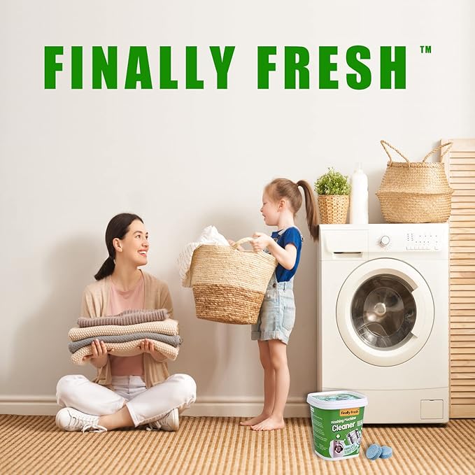 Finally Fresh Washing Machine Cleaner for Front Loaders & Top loaders, 20 Packs Washer Cleaner, Washer Machine Cleaner for Fianlly Fresh, Suitable for All Washing Machine