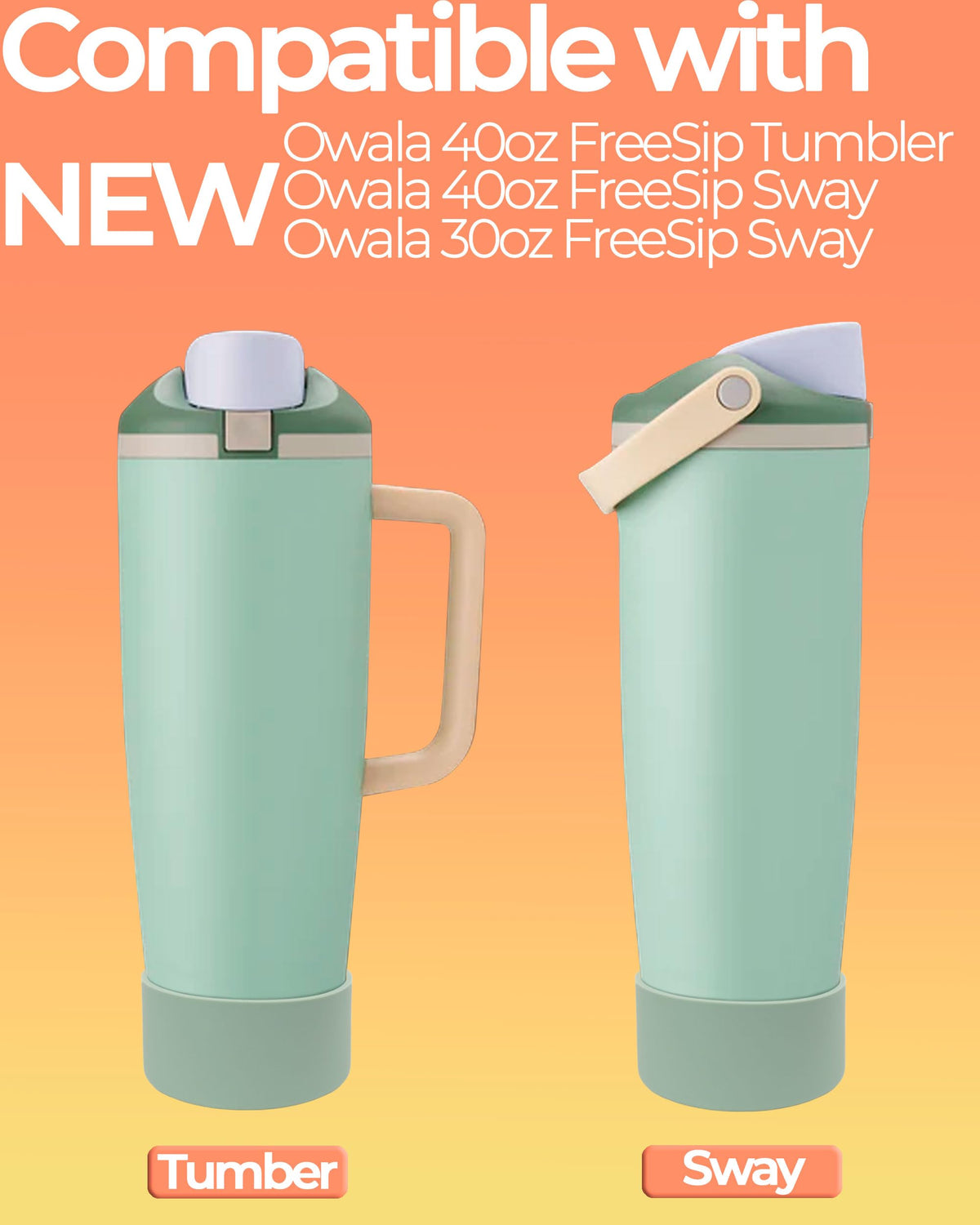 Kaitiaki Silicone Boot for Owala 30oz & 40oz FreeSip Sway Bottles & Tumblers - Non-Slip, Scratch-Resistant, Stability Enhancer, Available in 12 Colors (Lavender Mist)